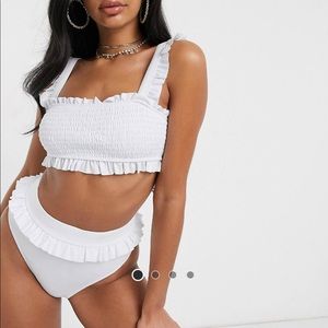 White Ruffle Bikini Bottom